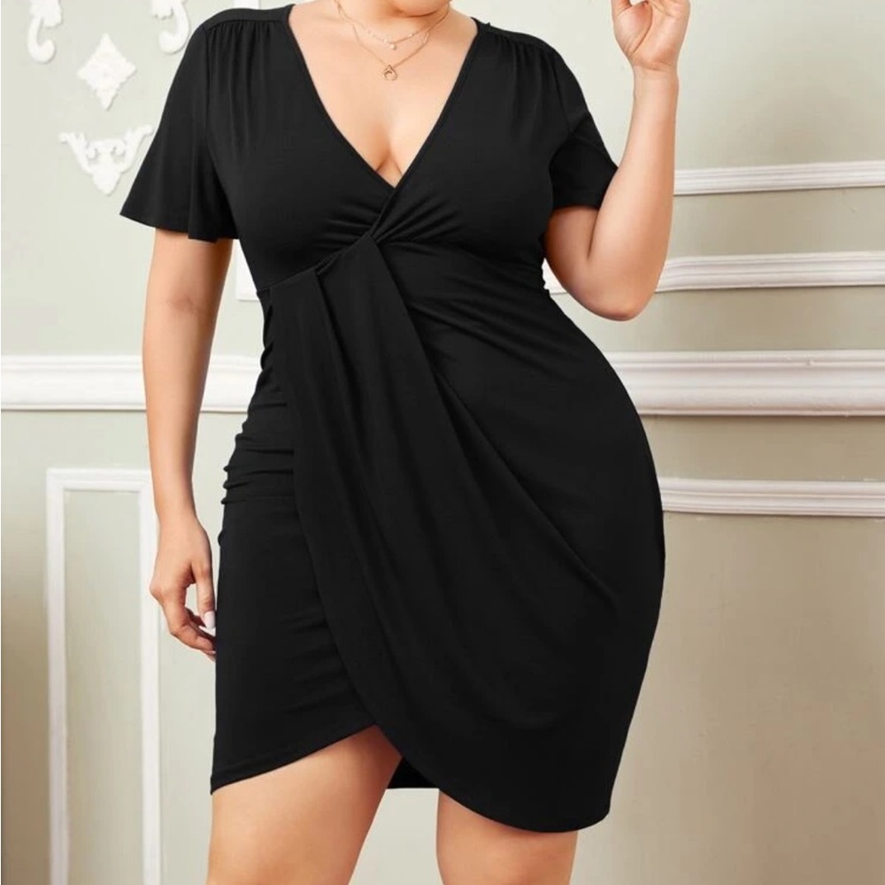 Belle Plus Butterfly Sleeve Draped Front Dress size 2x